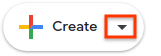 The create issue button with the drop-down button highlighted