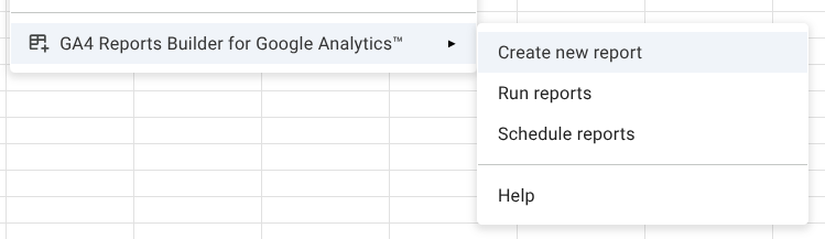 Create a new report