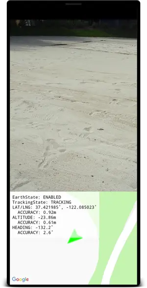 綠色箭頭會跟隨你的位置和方向。