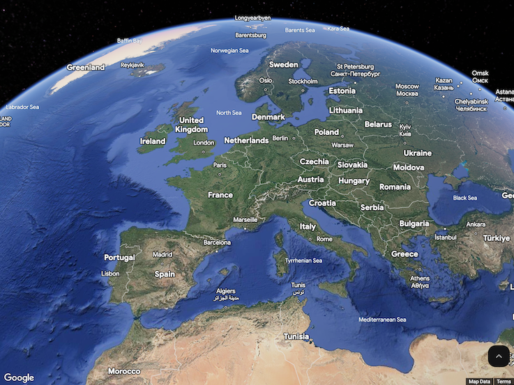 &ldquo;The globe centered on Europe.