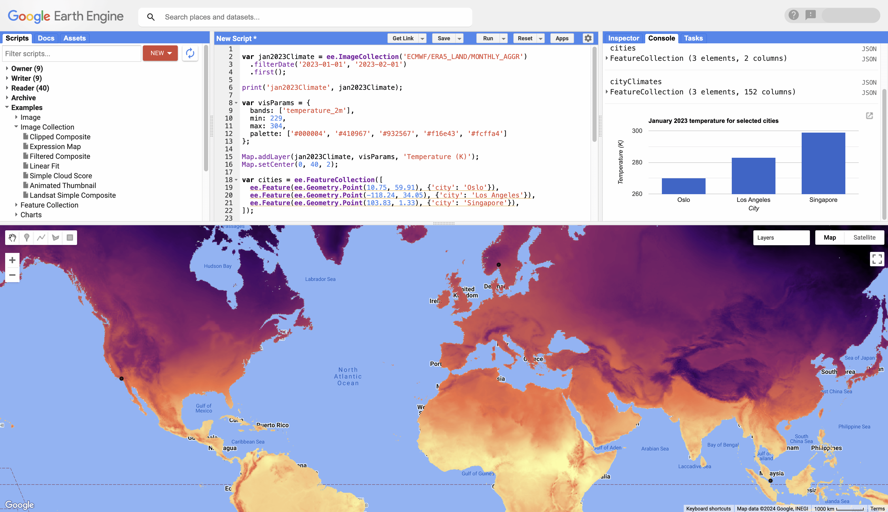 Éditeur de code Earth Engine