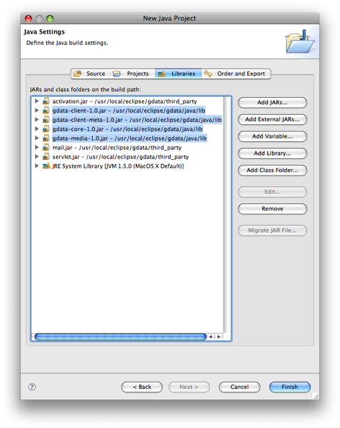 การเพิ่มไฟล์ JAR ของ GData