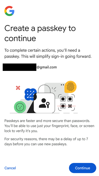 OAuth Passkey authentication prompt