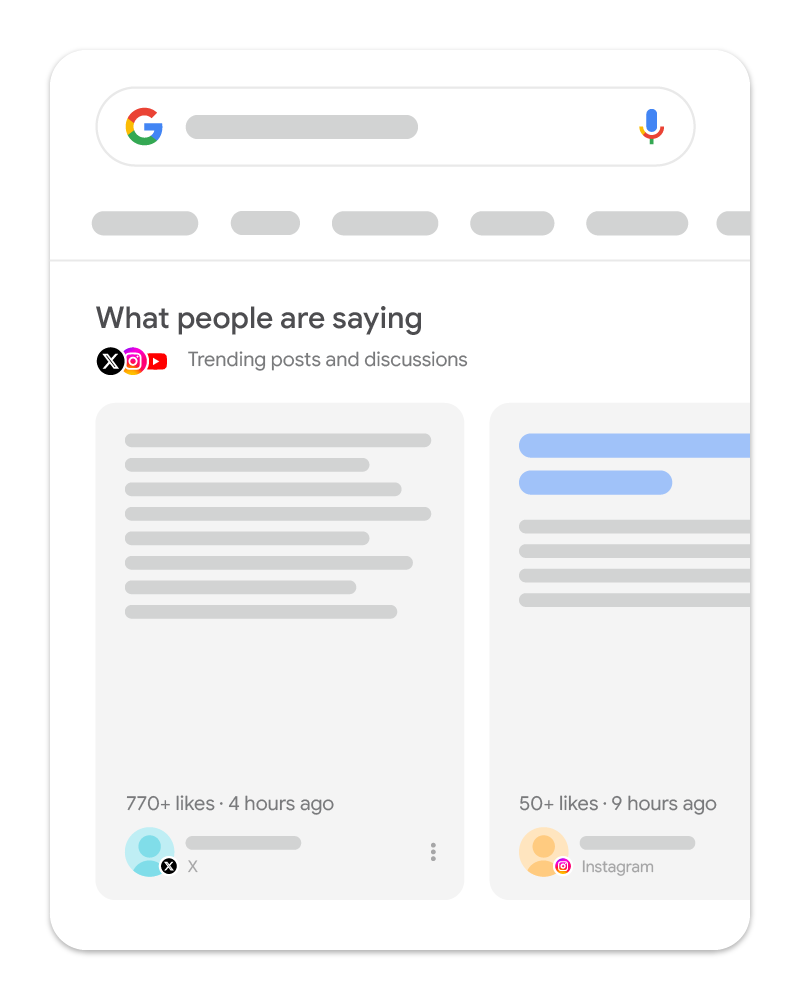 Google Search में 'लोग क्या कह रहे हैं' कैरसेल