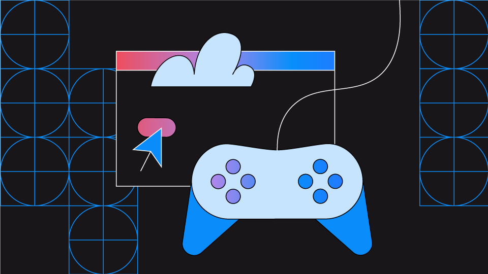Image d'une manette de jeu avec une page de navigateur Web en arrière-plan