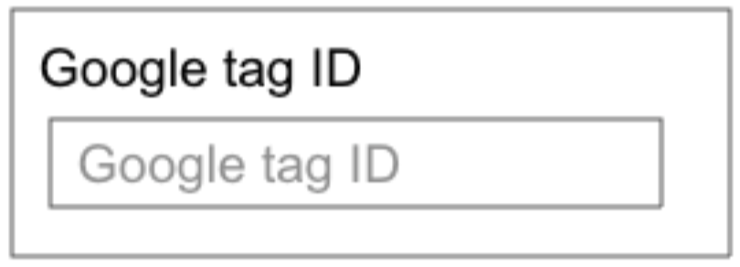 Google tag ID input box